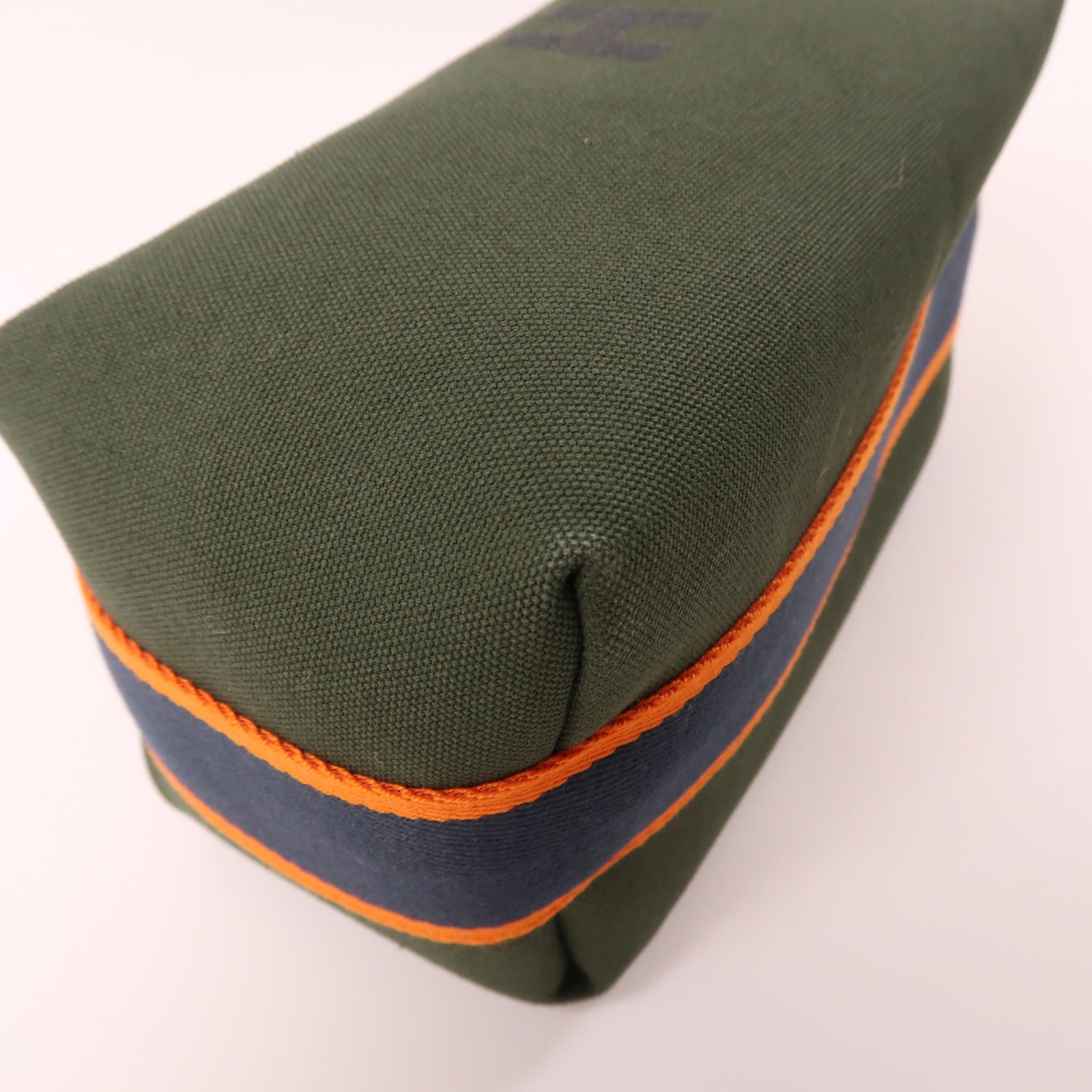 HERMES Toile H Bride a Brac銀扣手挽袋深綠色