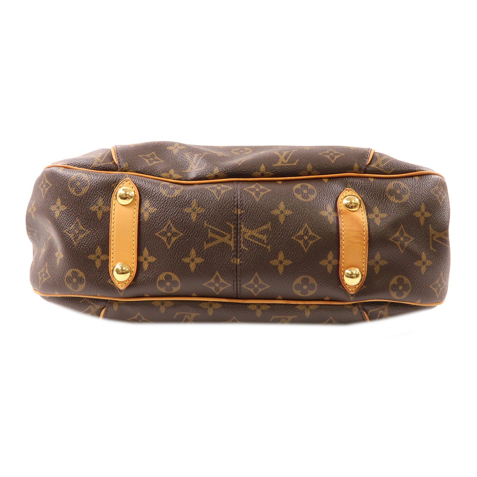 LOUIS VUITTON Monogram Galliera PM金扣肩背袋棕色