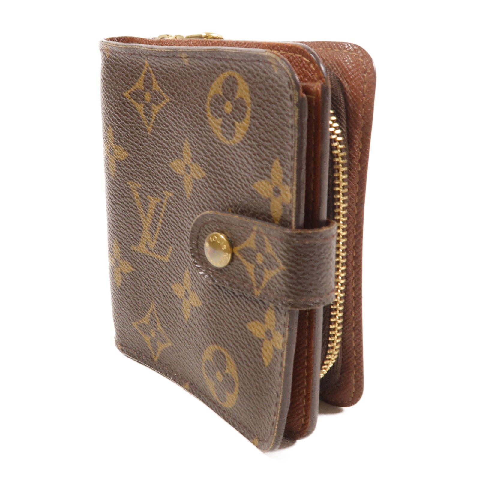 LOUIS VUITTON Monogram Compact Zip金扣錢包