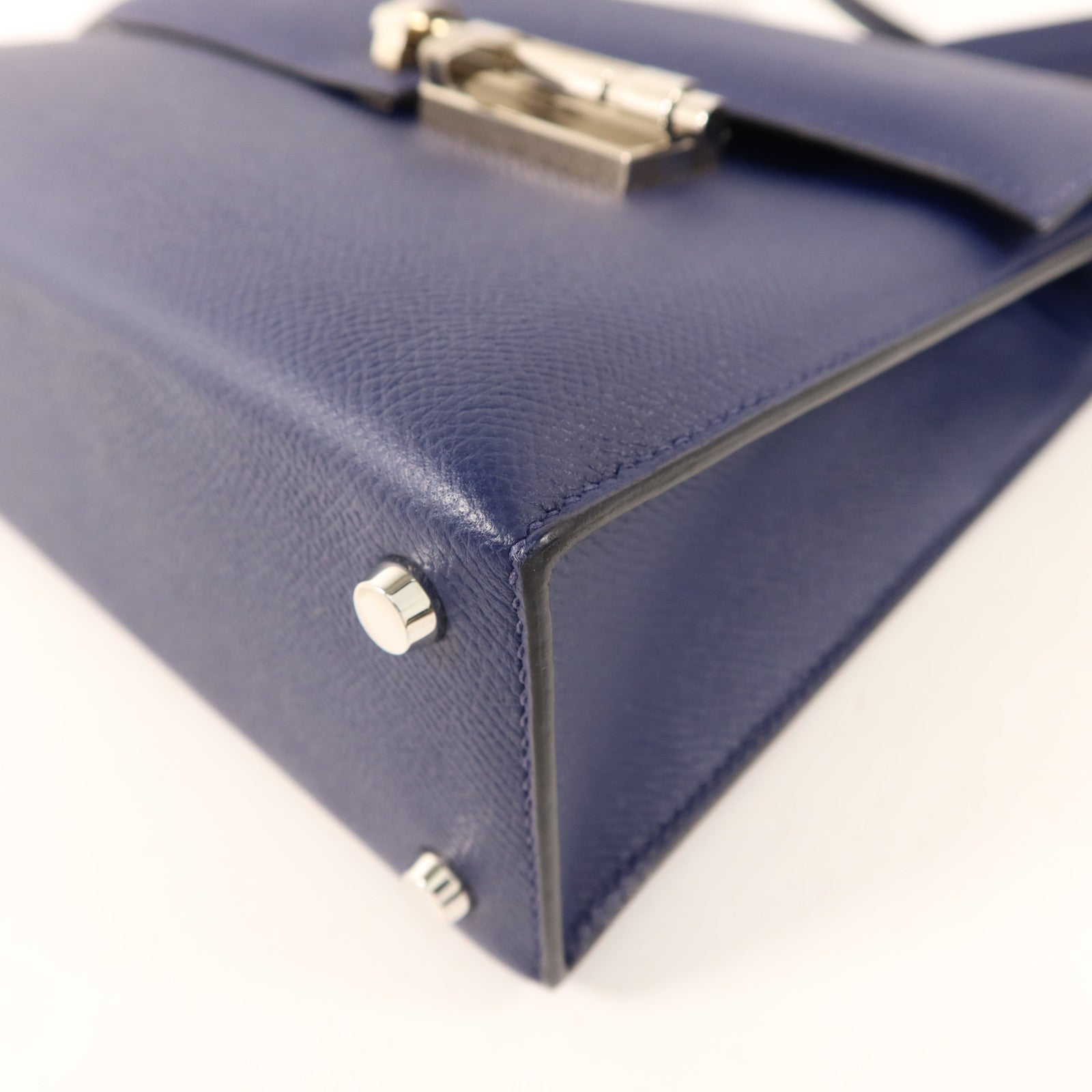 HERMES 【激減優惠】Epsom皮革Verrou 23銀扣肩背袋Bleu Saphir