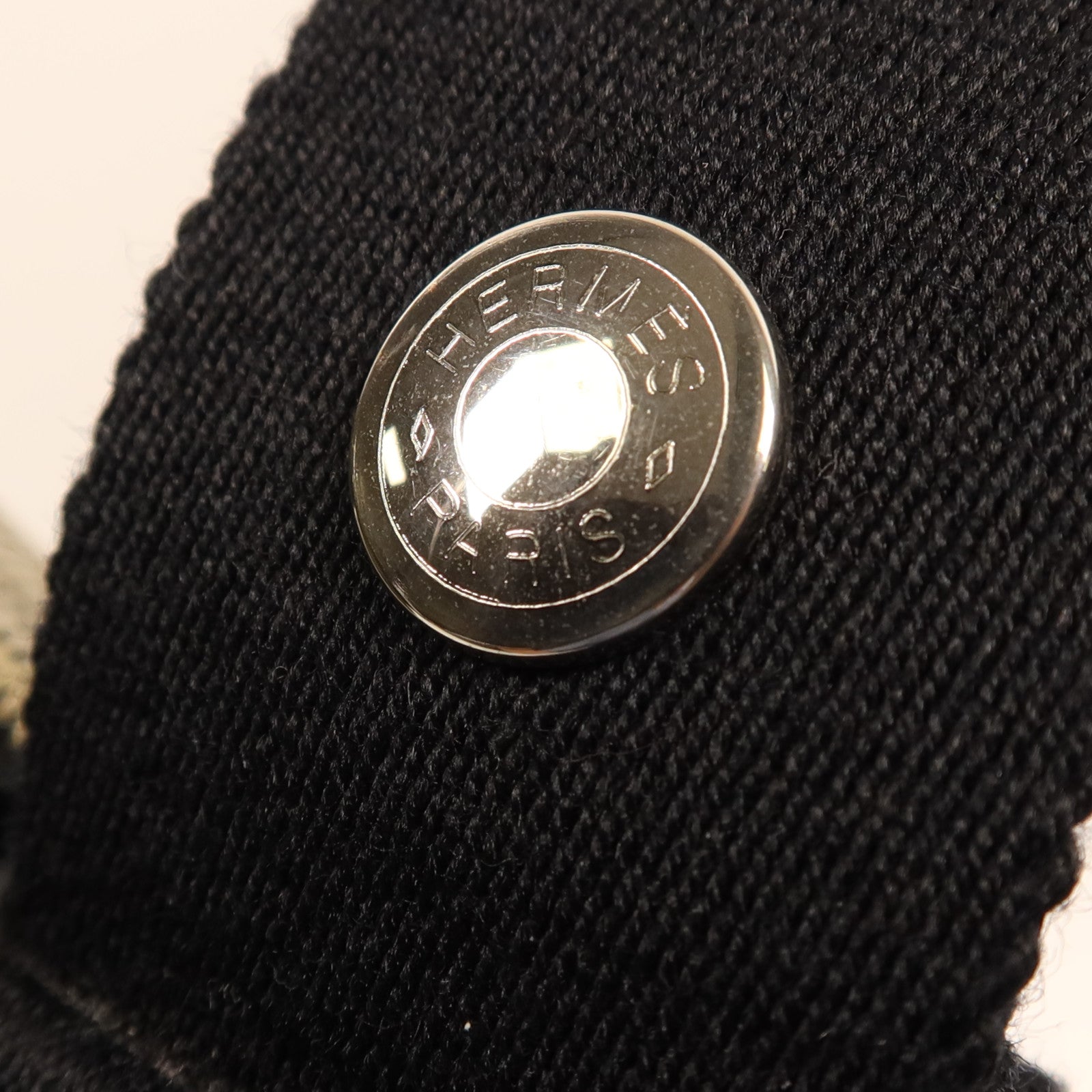 HERMES 帆布Saxo MM銀扣手挽袋