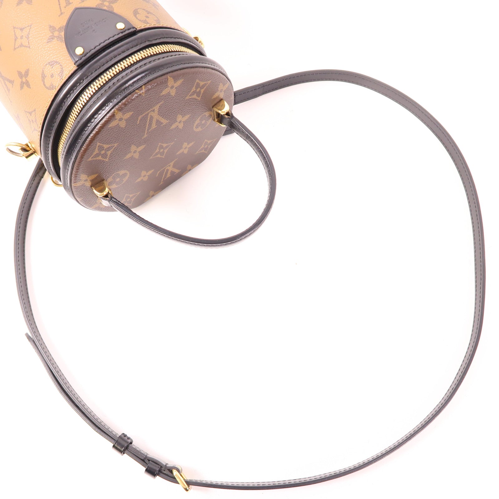 LOUIS VUITTON Monogram Reverse Cannes金扣手挽肩背兩用袋