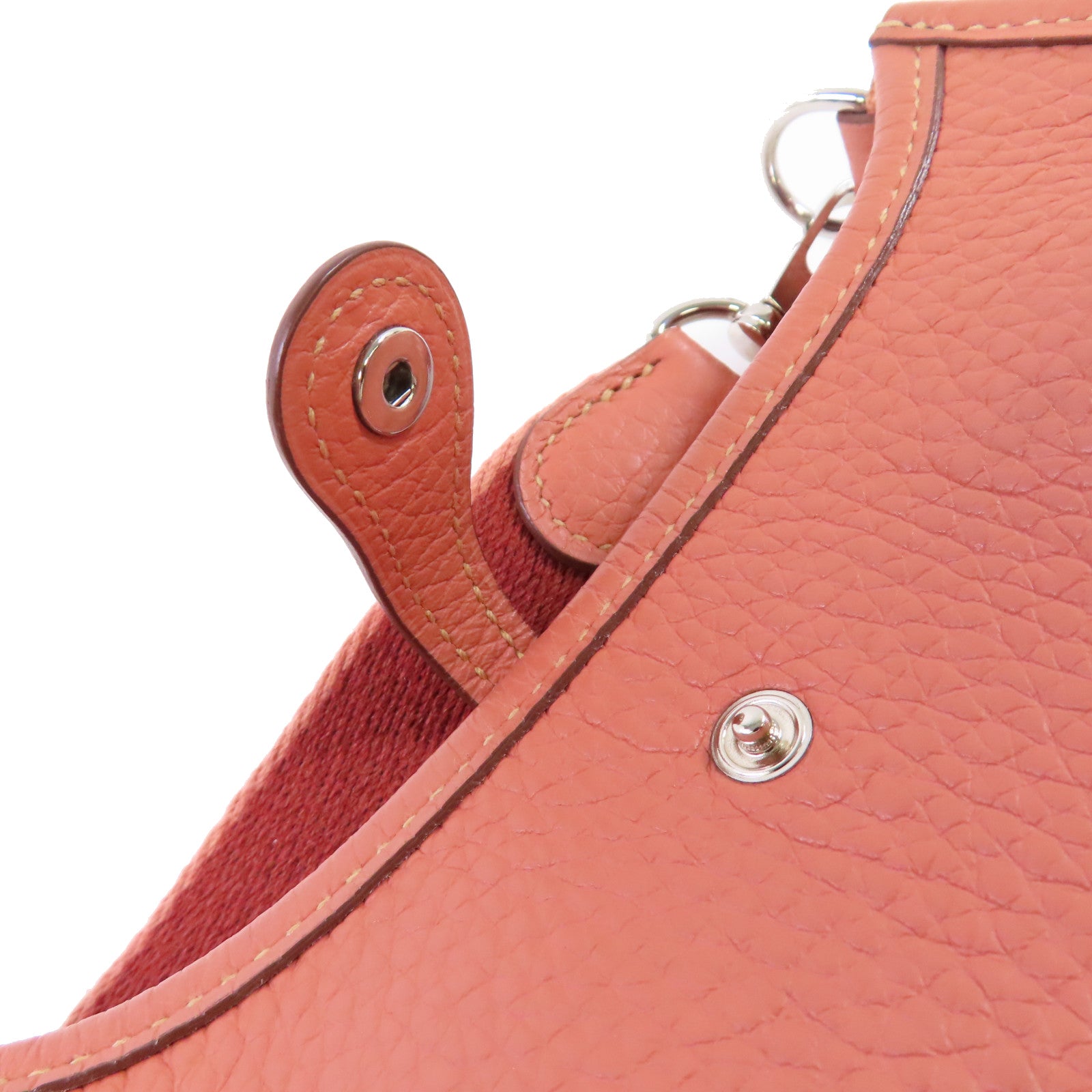 HERMES Clemence皮革Evelyne TPM Shoulder Bag銀扣肩背袋I5 Flamingo Pink/火鶴粉色