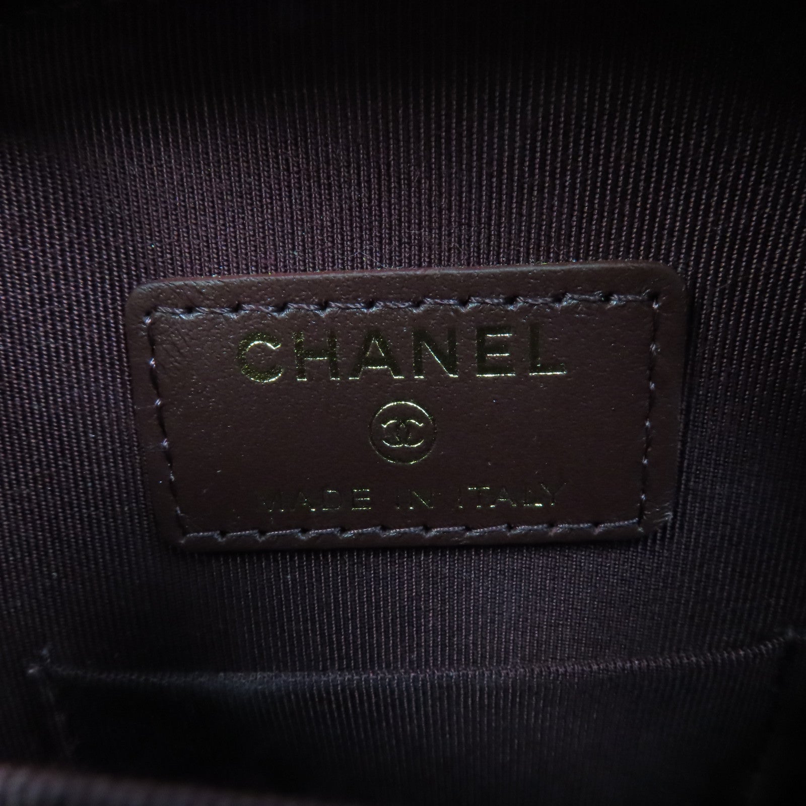CHANEL 菱格Caviar皮革Phone Bag金扣鏈帶肩背袋黑色