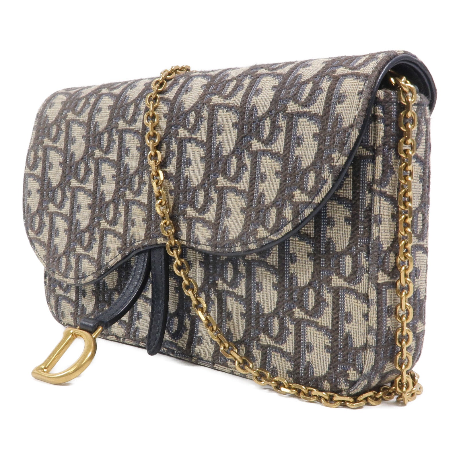 Dior 帆布Saddle WOC鏈帶肩背袋