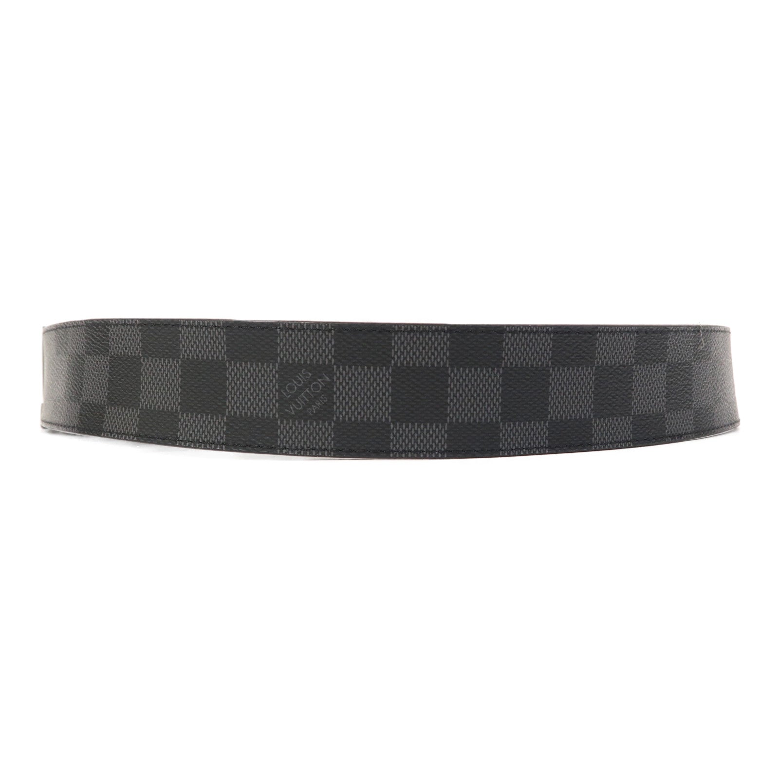 LOUIS VUITTON Damier Graphite Initiales Reversible Belt皮帶黑色/灰色