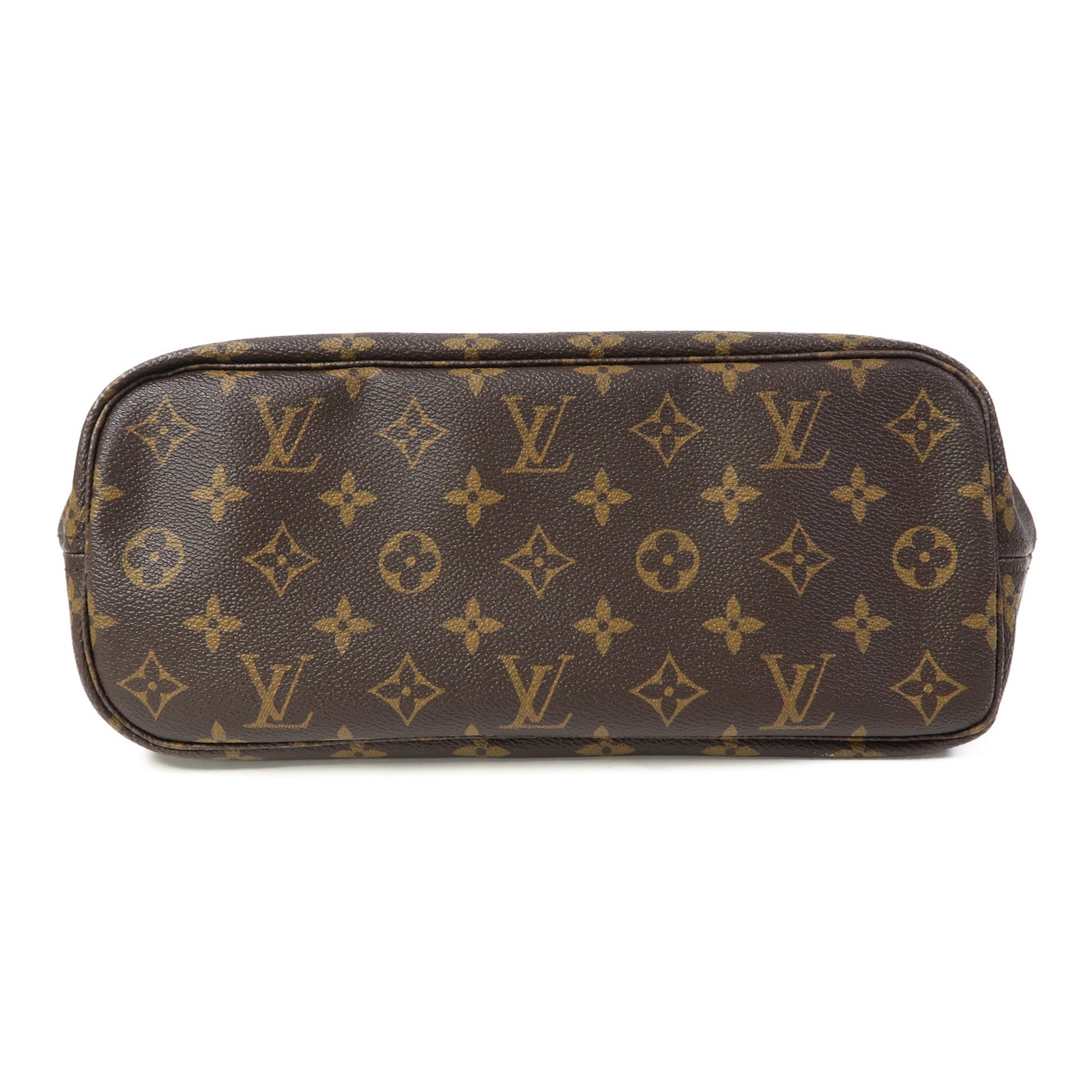 LOUIS VUITTON Monogram Neverfull PM金扣手挽袋啡色