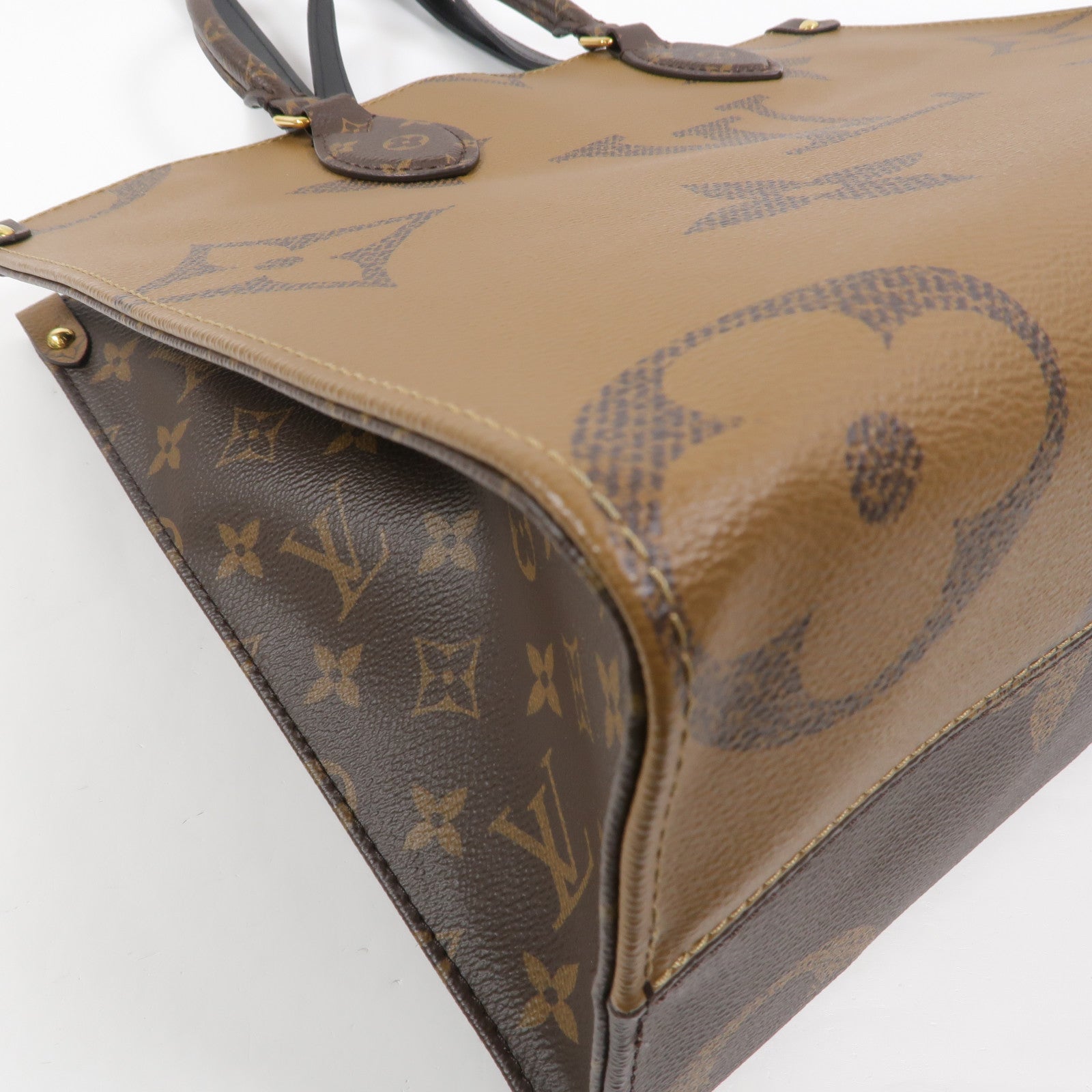 LOUIS VUITTON Monogram Giant On The Go MM金扣手挽肩背兩用袋