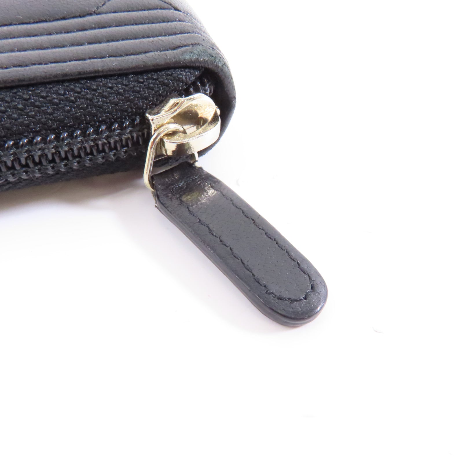 CHANEL 菱格羊皮皮革Boy Wallet金扣錢包黑色