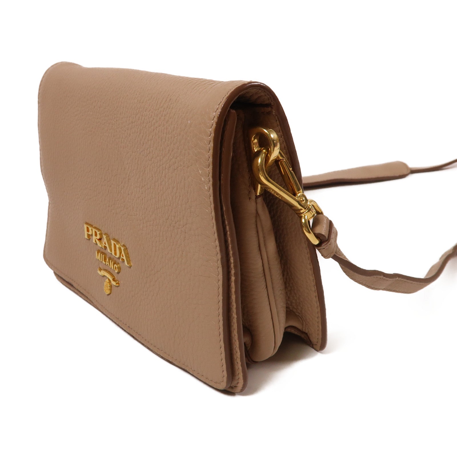 PRADA 牛皮皮革Shoulder Bag金扣肩背袋