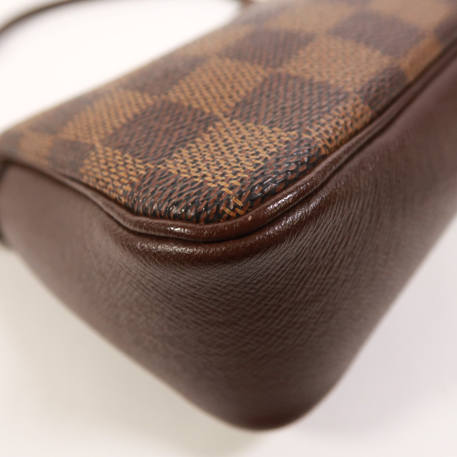LOUIS VUITTON Damier Trousse Makeup Accessory Pouch金扣手挽袋棕色