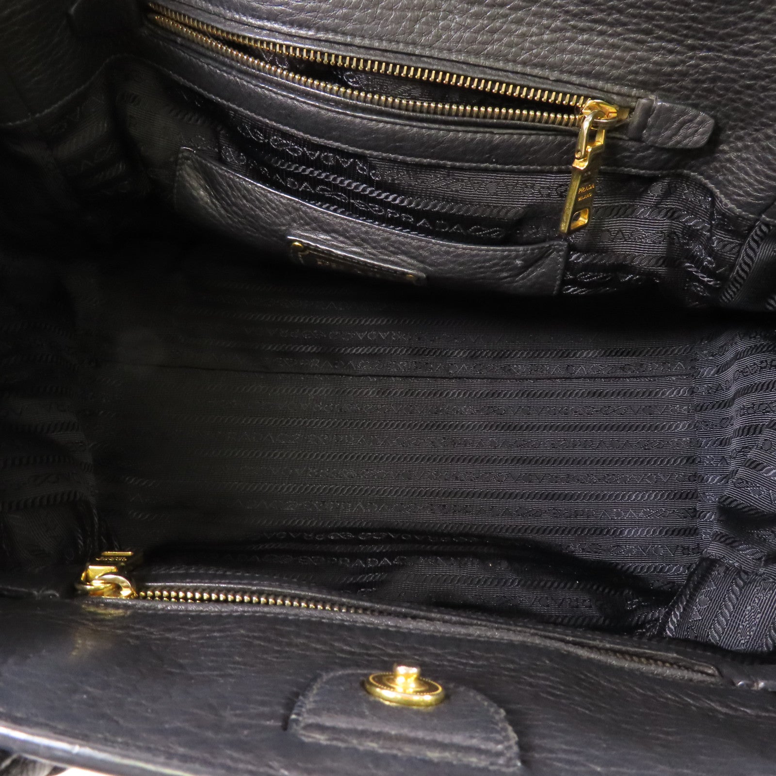 PRADA 牛皮皮革2 Way Bag金扣手挽肩背兩用袋