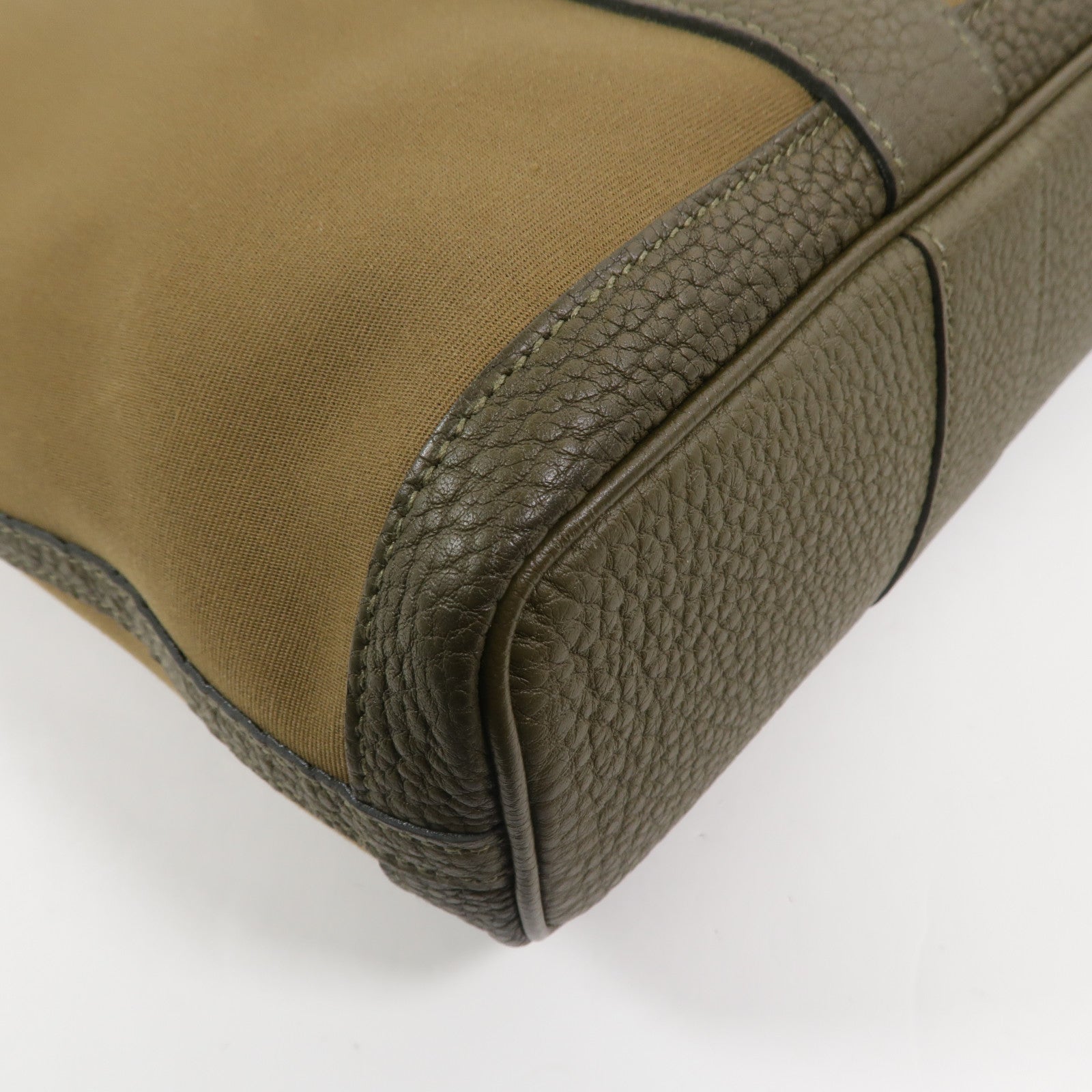 HERMES 帆布Garden File GM手挽袋Vert Olive