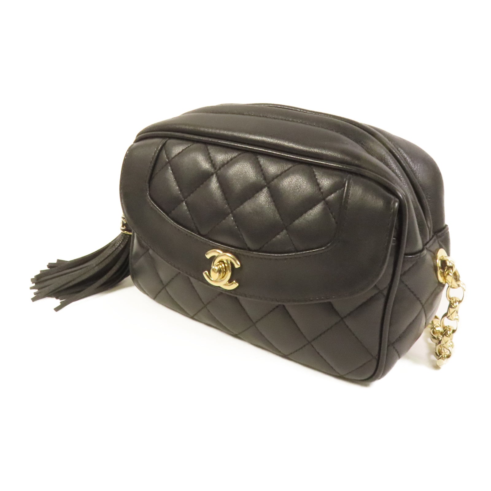 CHANEL 羊皮皮革Chain Shoulder Bag金扣鏈帶肩背袋