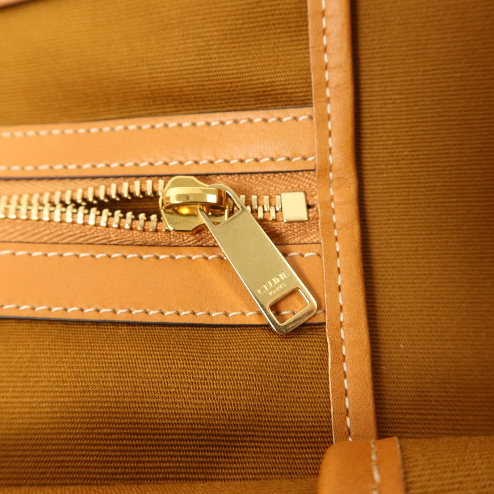CELINE 塗層帆布Large Flat Shopper金扣手挽袋