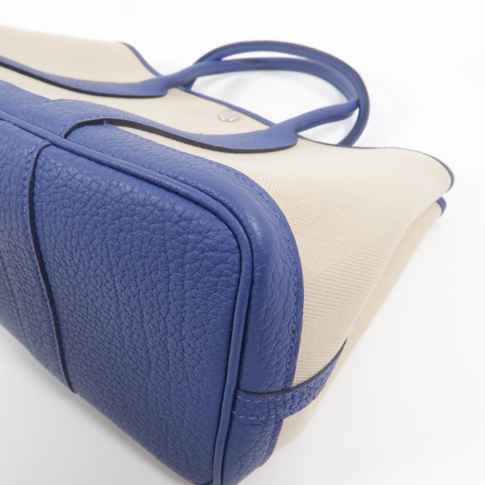 HERMES 帆布Garden Party TPM手挽袋Bleu Brighton