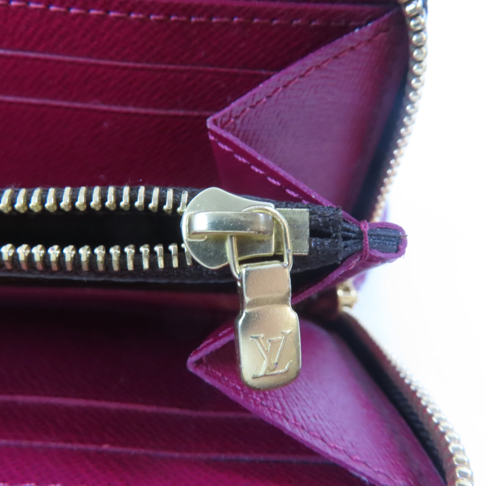 LOUIS VUITTON Monogram Zipper Wallet金扣長錢包啡色
