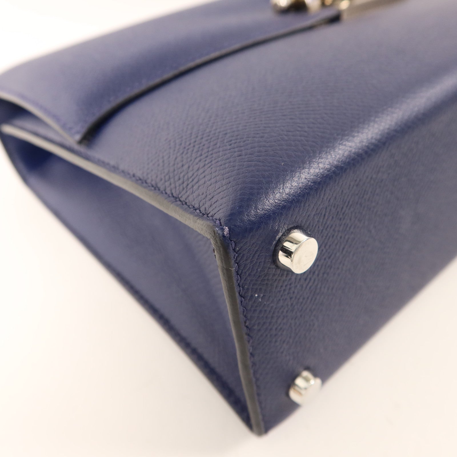 HERMES 【激減優惠】Epsom皮革Verrou 23銀扣肩背袋Bleu Saphir
