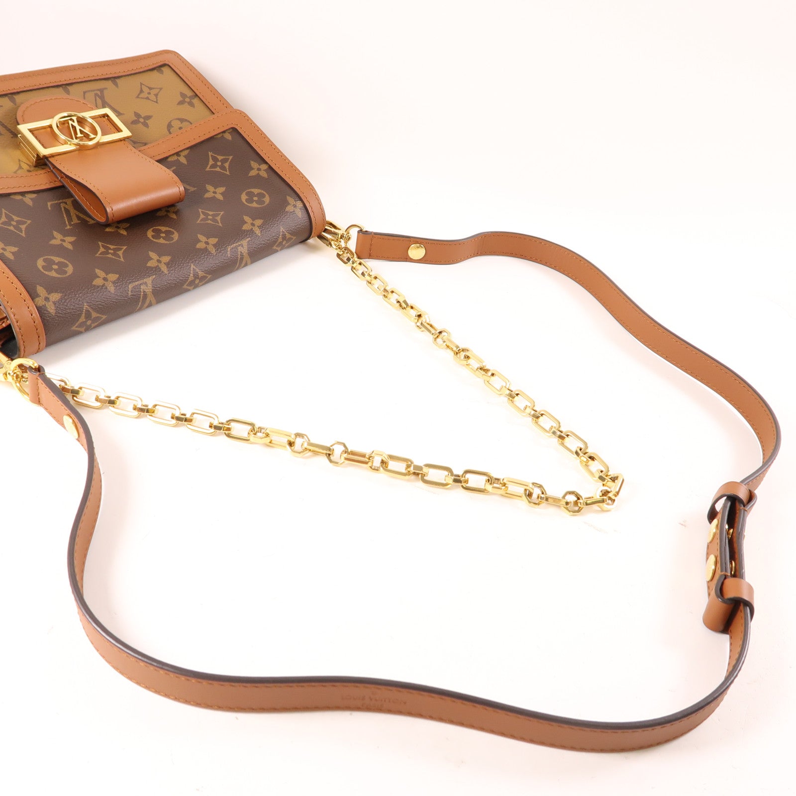 LOUIS VUITTON LV GHW Loop 2 Way Shoulder Bag M81098 Monogram Brown