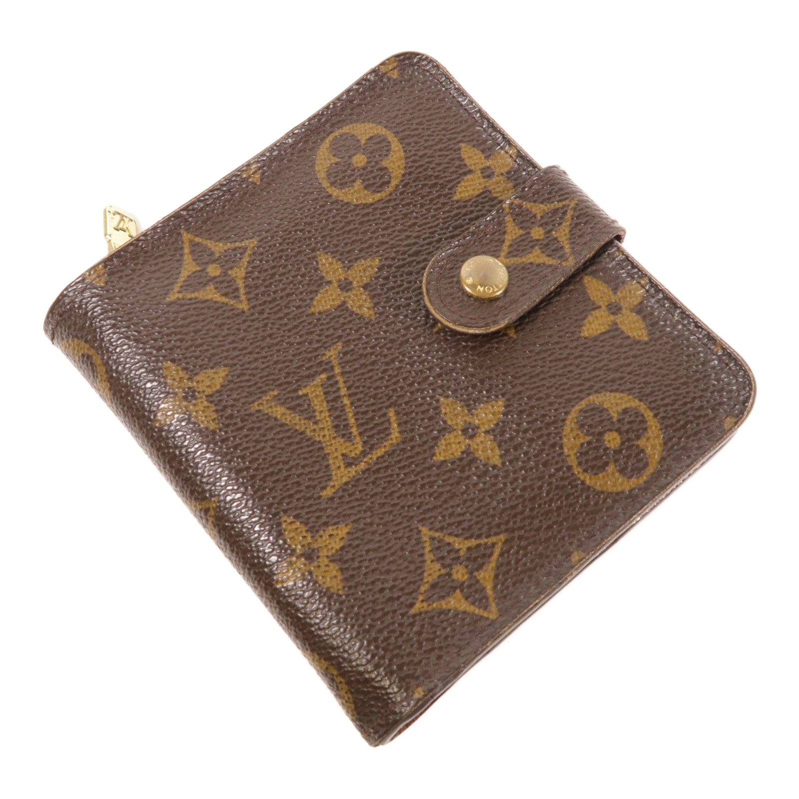 LOUIS VUITTON Monogram Compact Zip金扣錢包