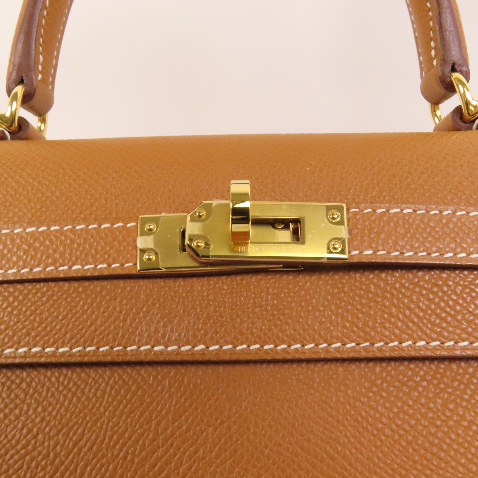 HERMES 【激減優惠】Epsom皮革Kelly 25金扣手挽肩背兩用袋Gold