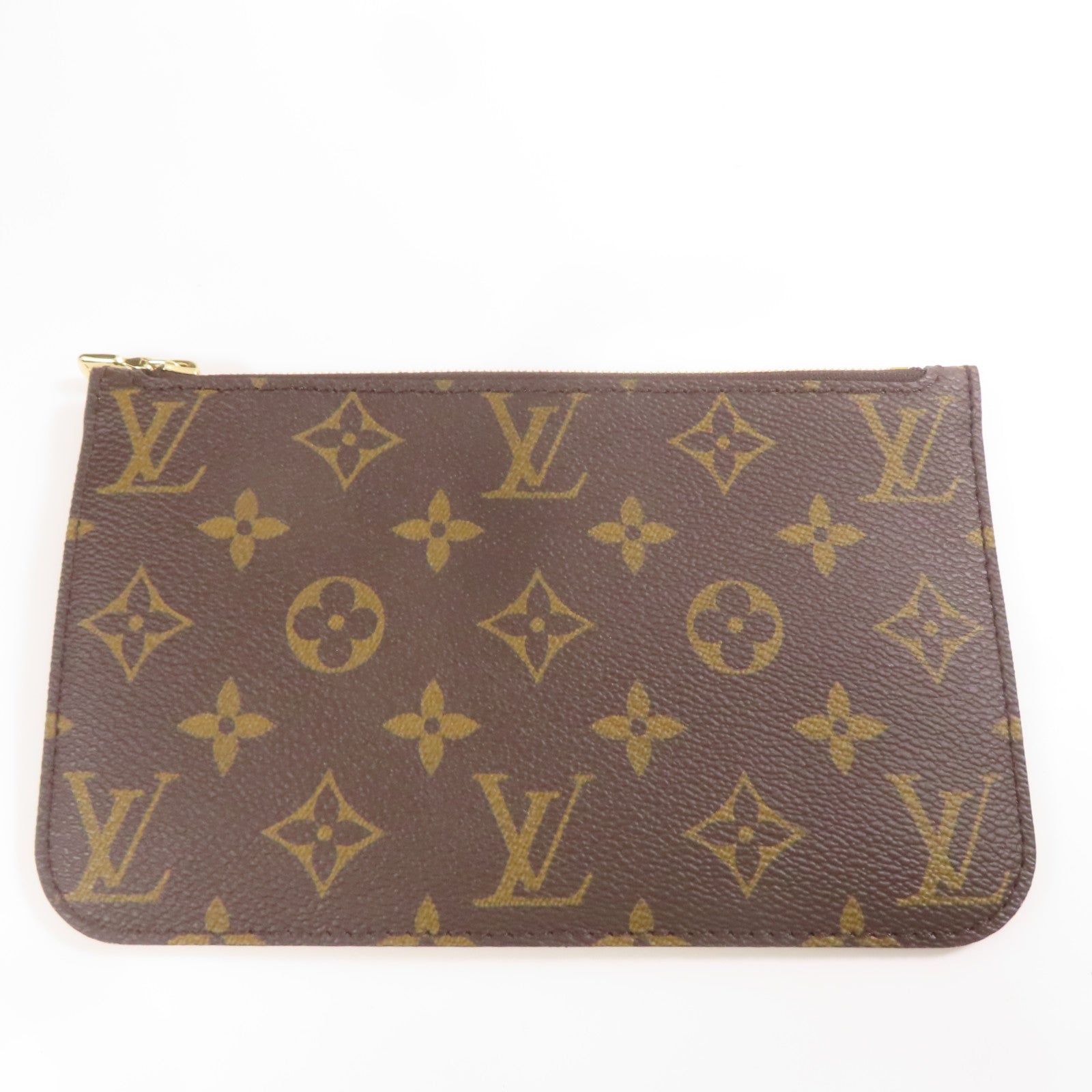 LOUIS VUITTON Monogram Neverfull PM金扣手挽袋啡色