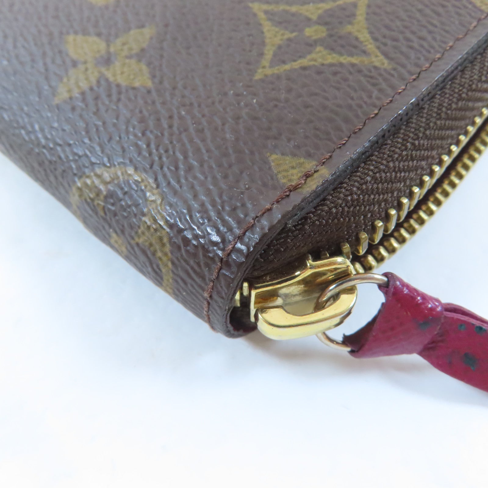 LOUIS VUITTON Monogram Zipper Wallet金扣長錢包啡色