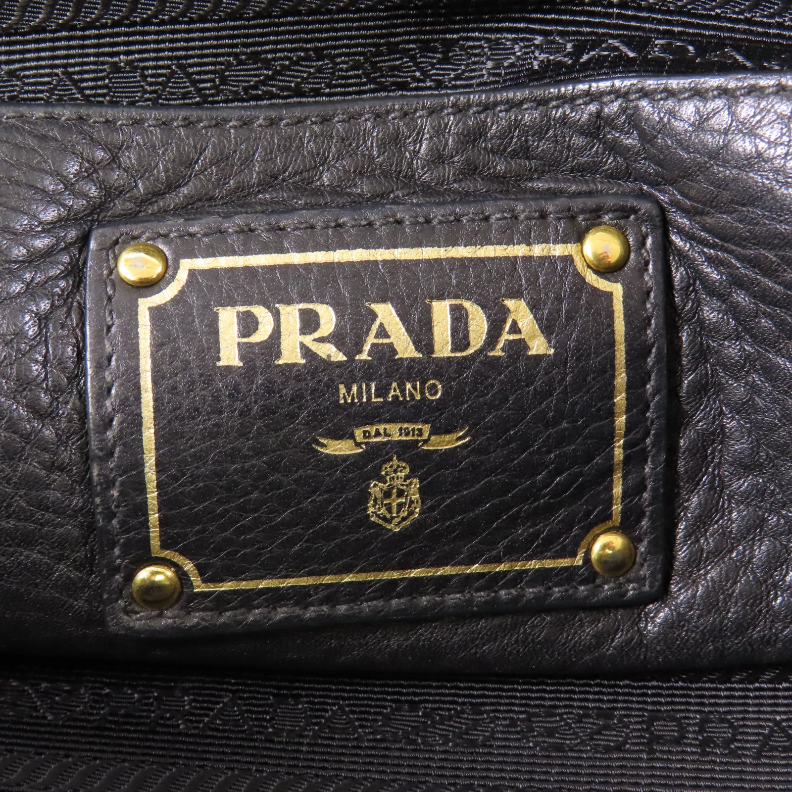 PRADA 牛皮皮革2 Way Bag金扣手挽肩背兩用袋