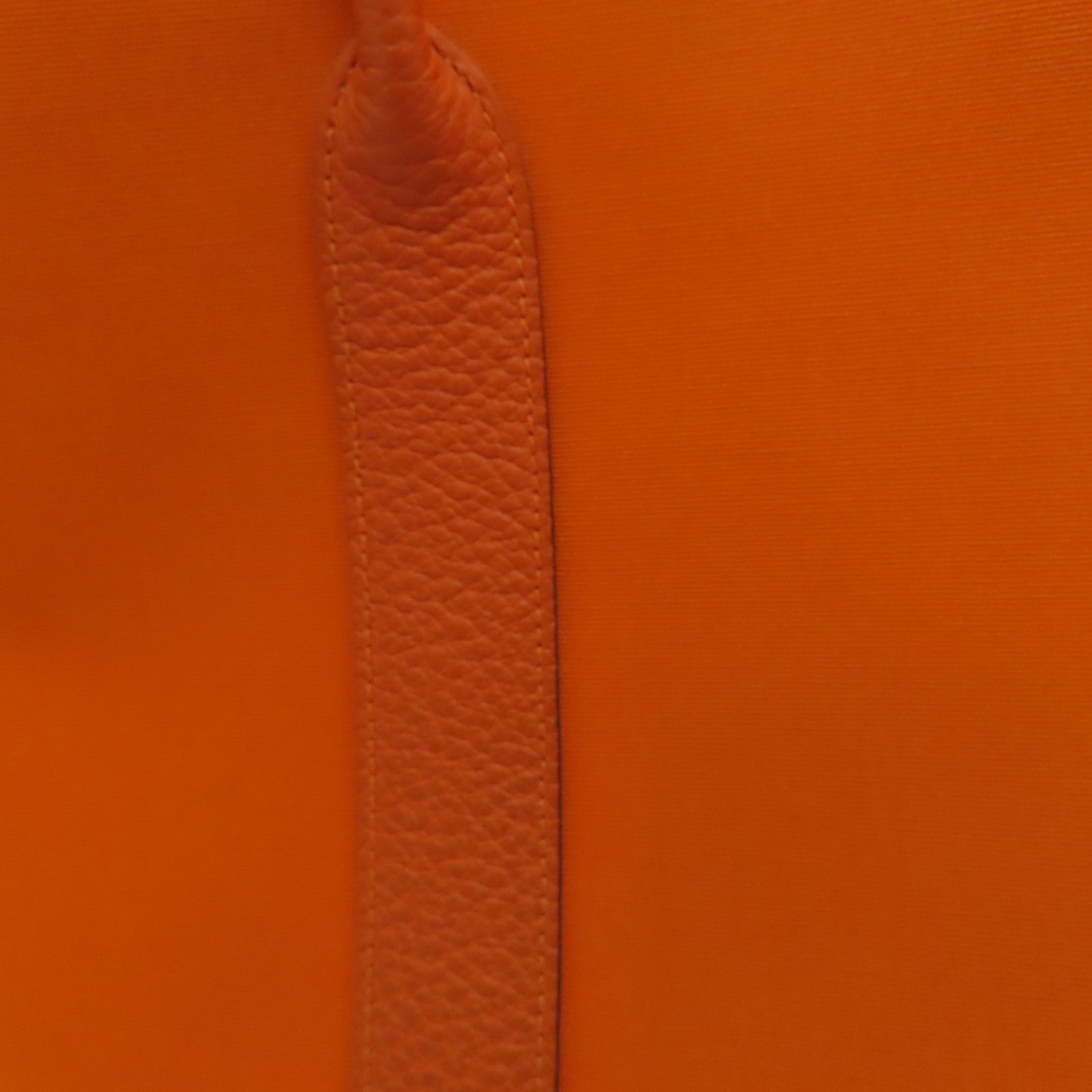 HERMES Canvas Garden Party PM Silver Button Handle Bag Orange