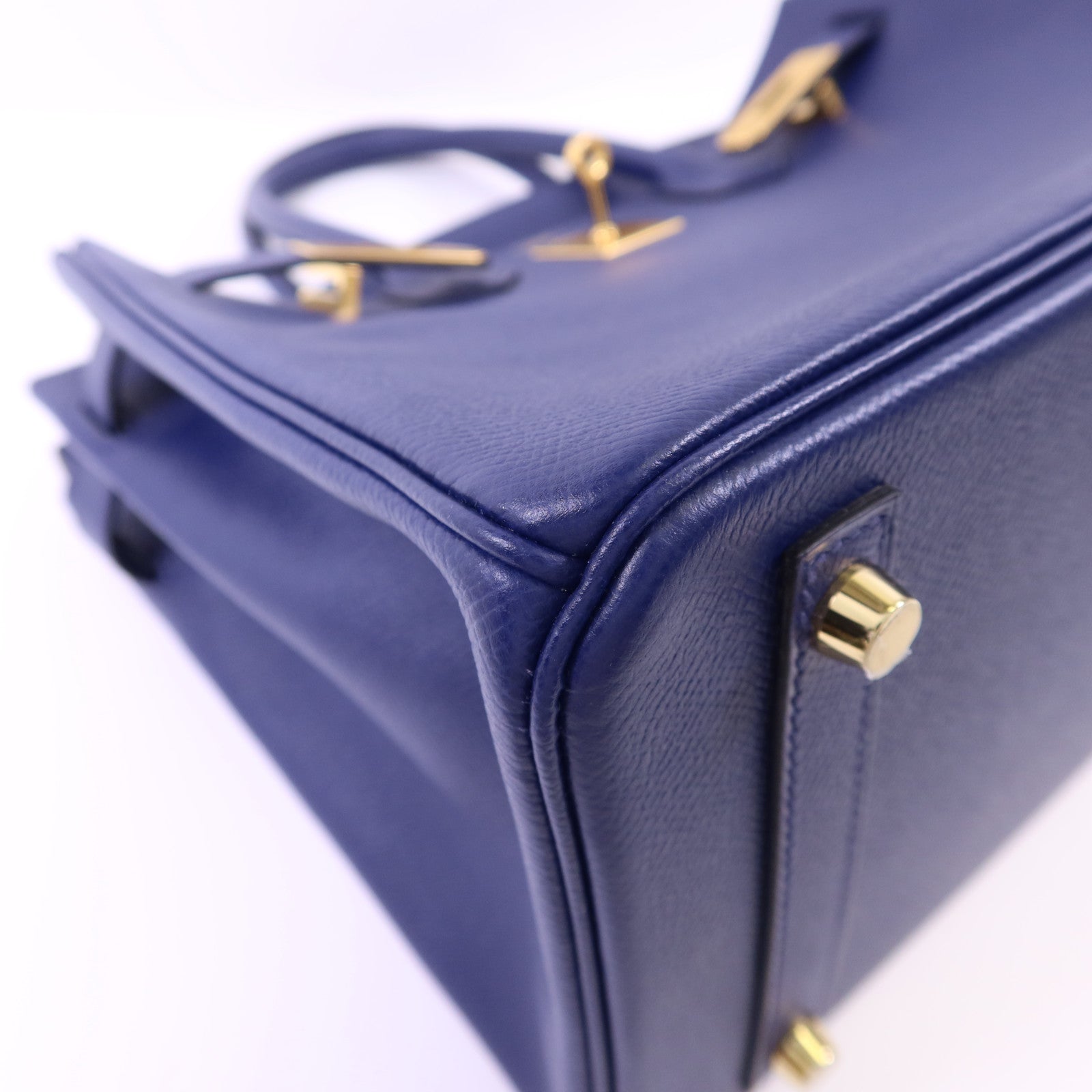 HERMES Epsom皮革Birkin 30金扣手挽袋Bleu Saphir