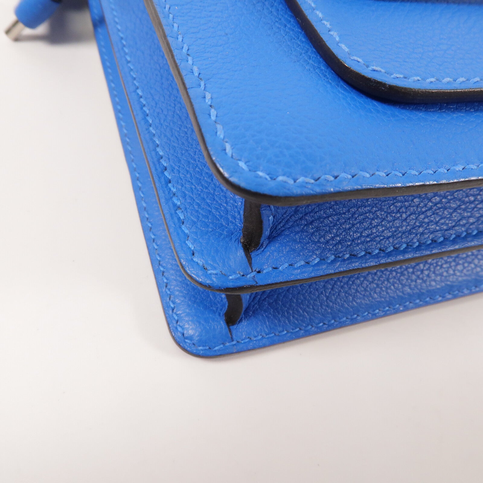 HERMES Evercolor皮革Roulis Mini肩背袋Bleu Hydra