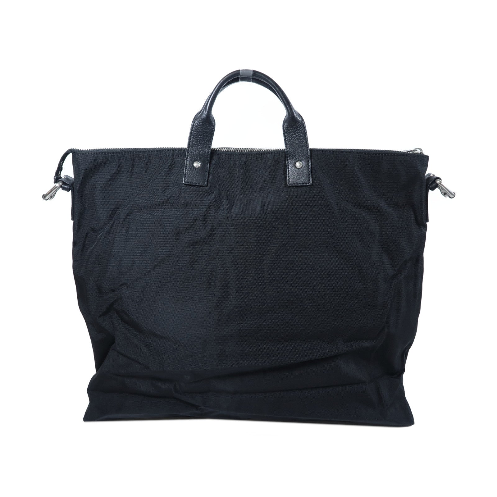 BURBERRY 【激減優惠】帆布Shoulder Bag銀扣手挽肩背兩用袋黑色
