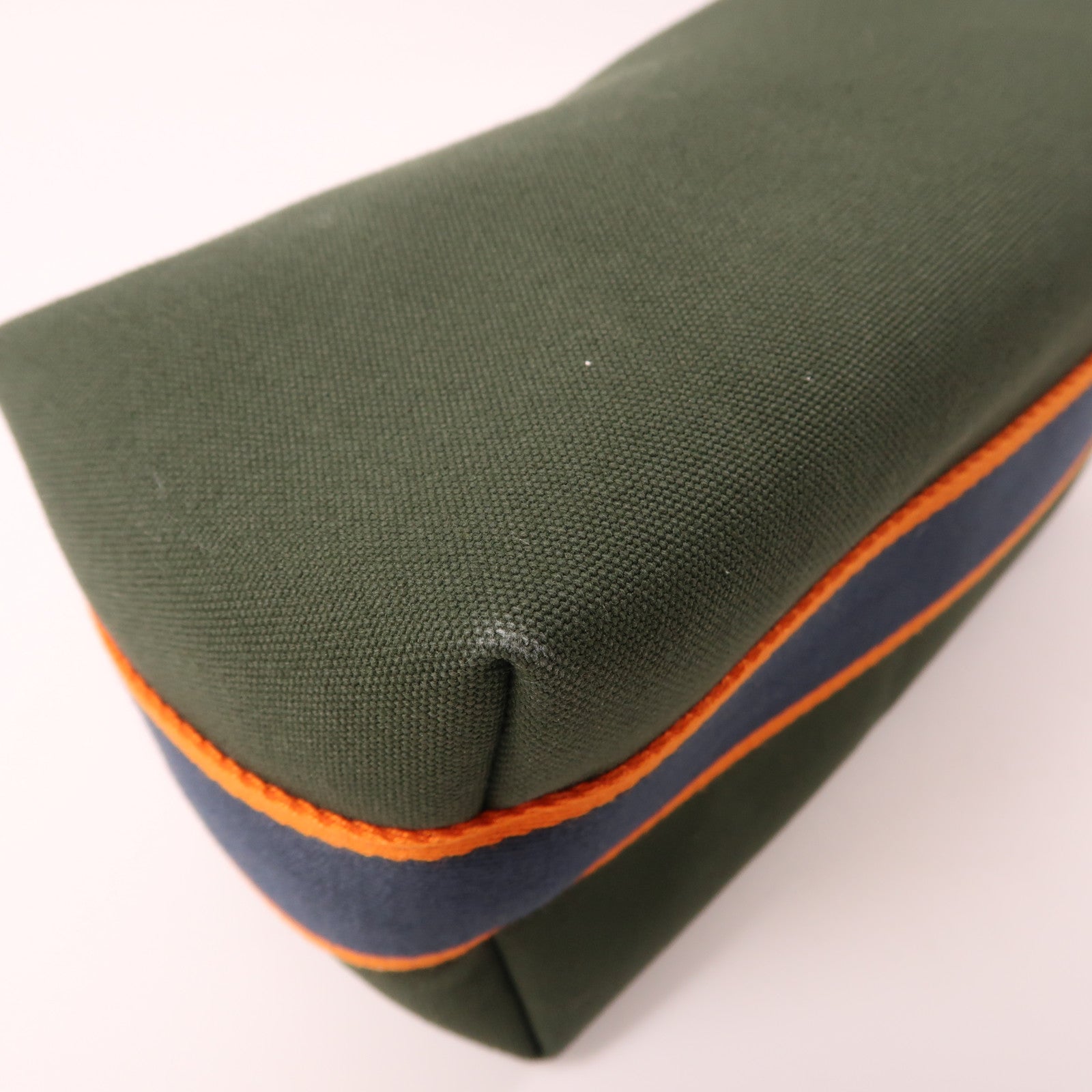HERMES Toile H Bride a Brac銀扣手挽袋深綠色