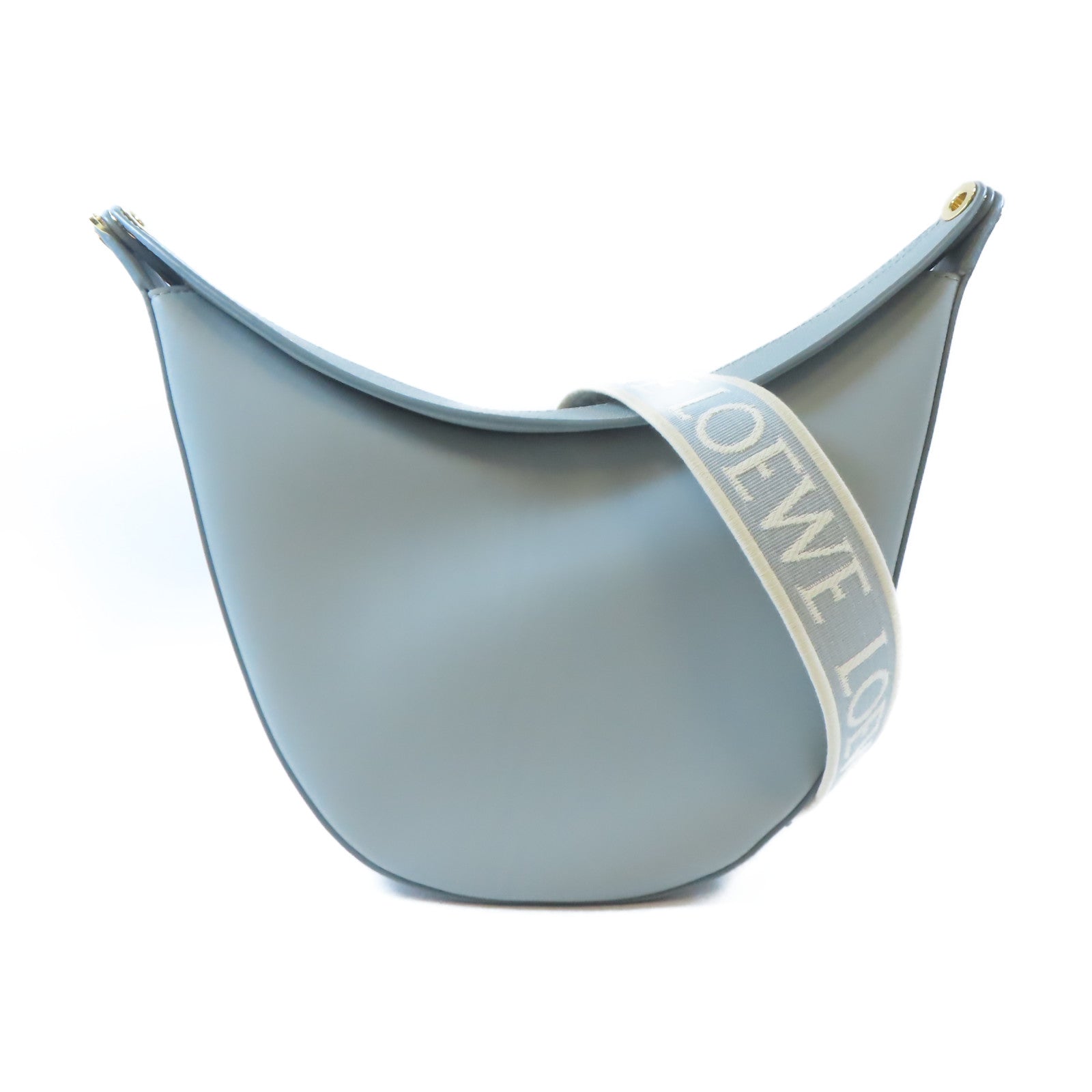 LOEWE GHW Luna Bag Shoulder Handbag Calfskin Leather Gray