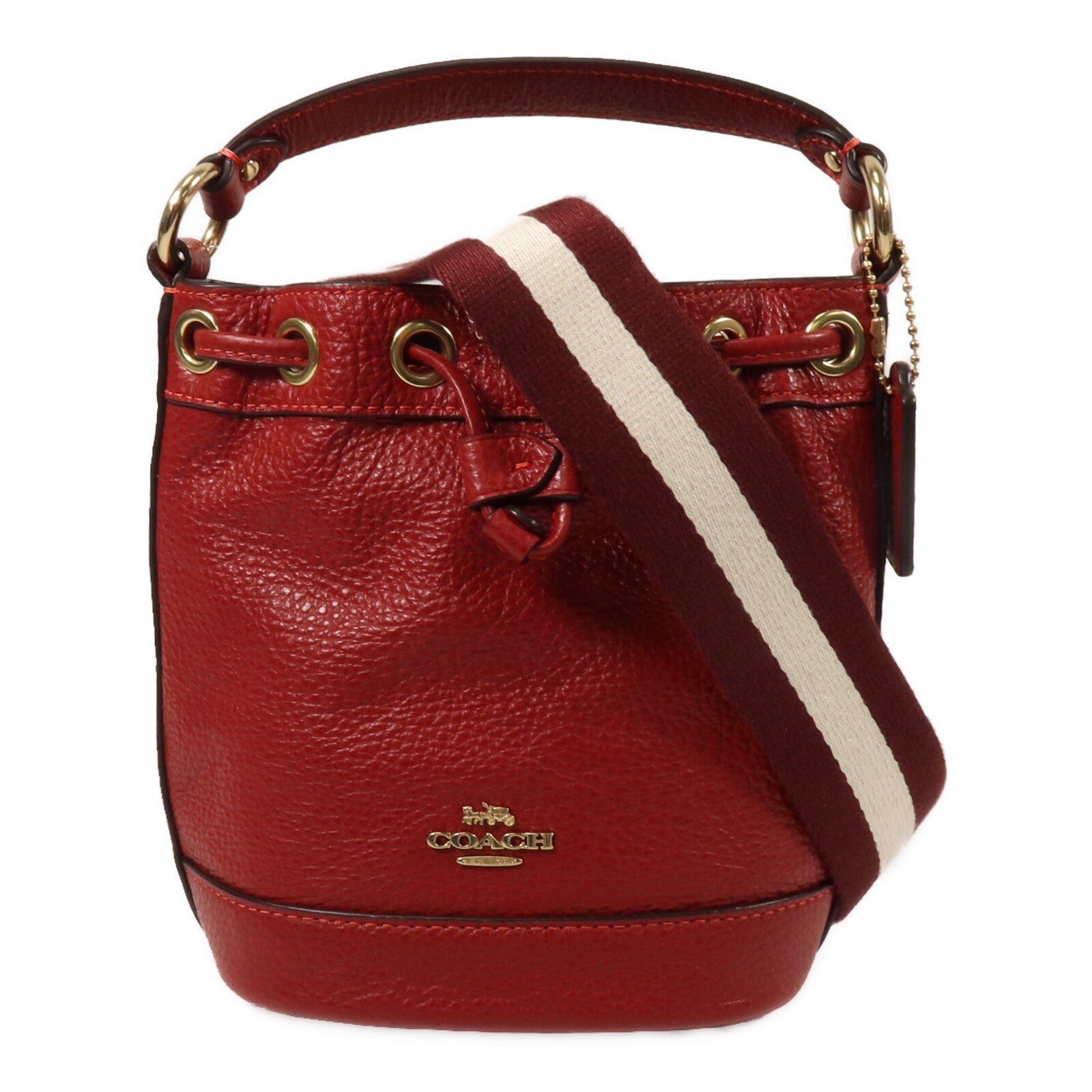 COACH 牛皮皮革Dempsey Drawstring Bucket Bag手挽肩背兩用袋