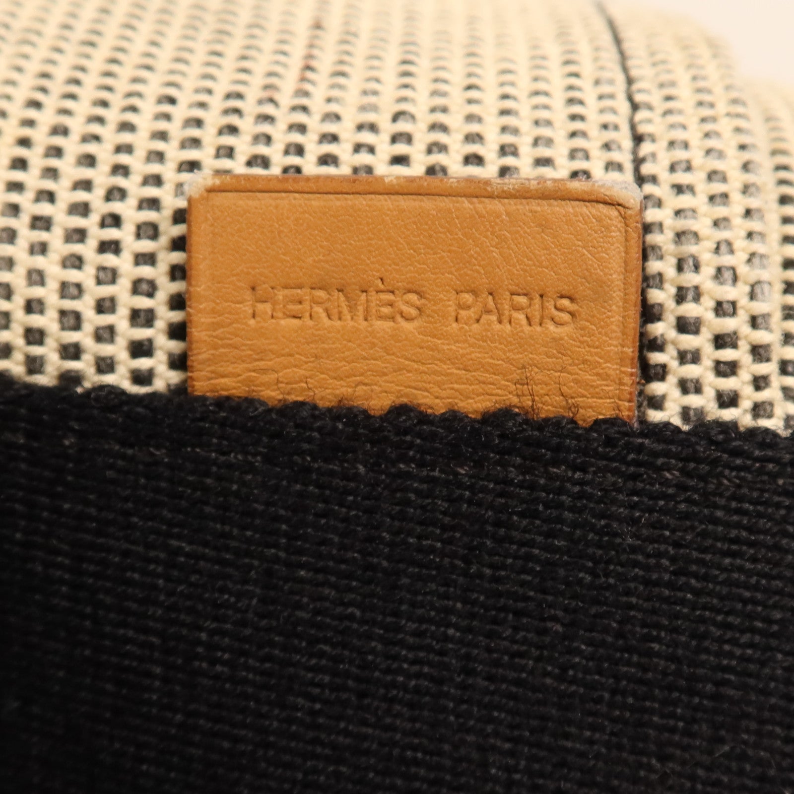 HERMES 帆布Saxo MM銀扣手挽袋