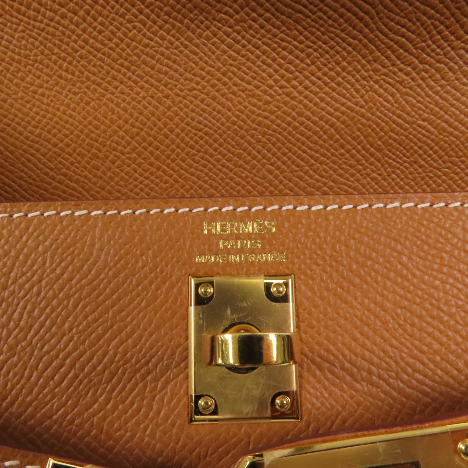 HERMES 【激減優惠】Epsom皮革Kelly 25金扣手挽肩背兩用袋Gold
