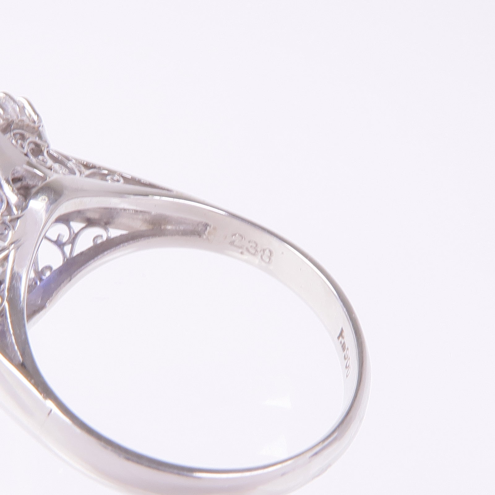 JEWELRY PM900鈀Sapphire Diamond Ring藍寶石/鑽石戒指US#5.75