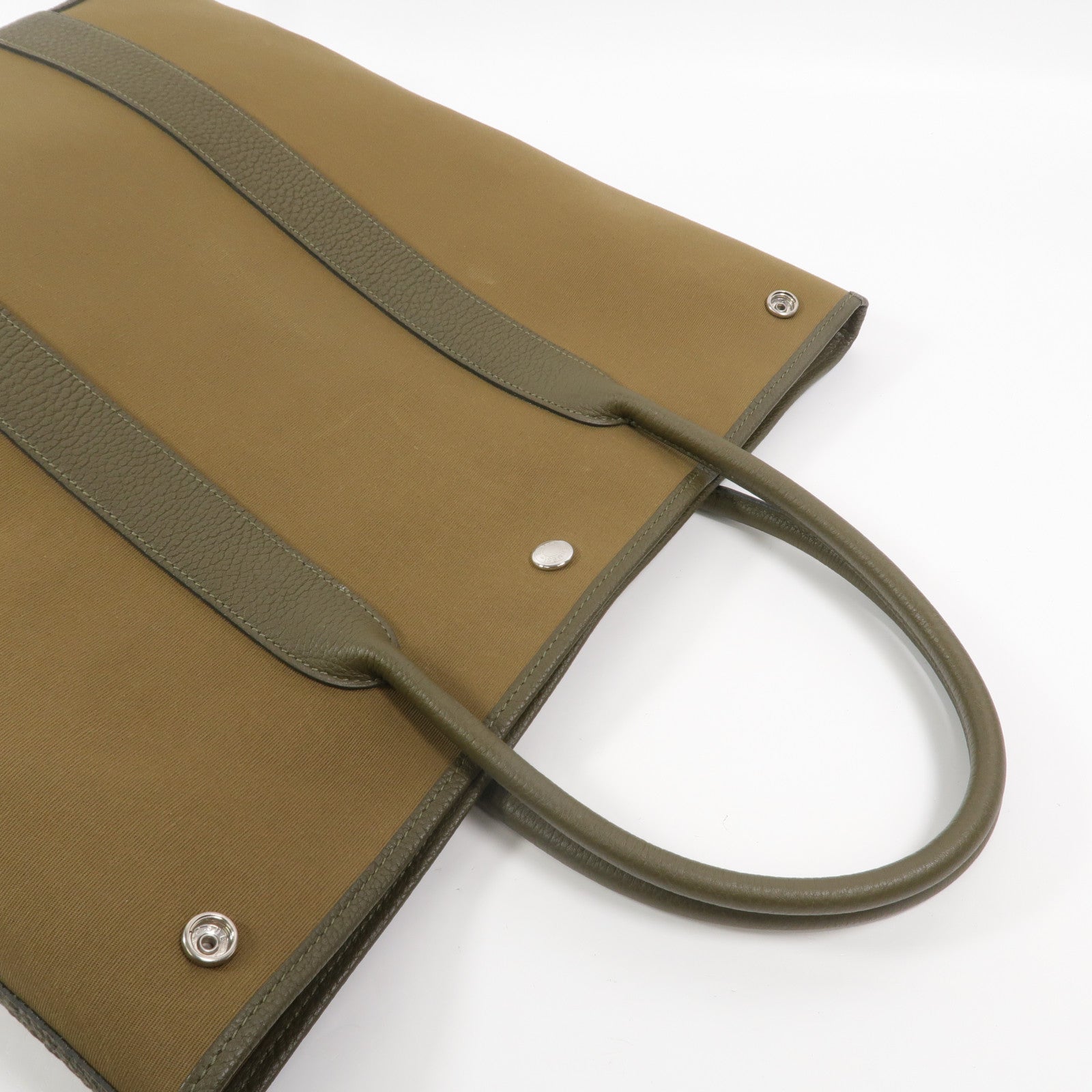 HERMES 帆布Garden File GM手挽袋Vert Olive