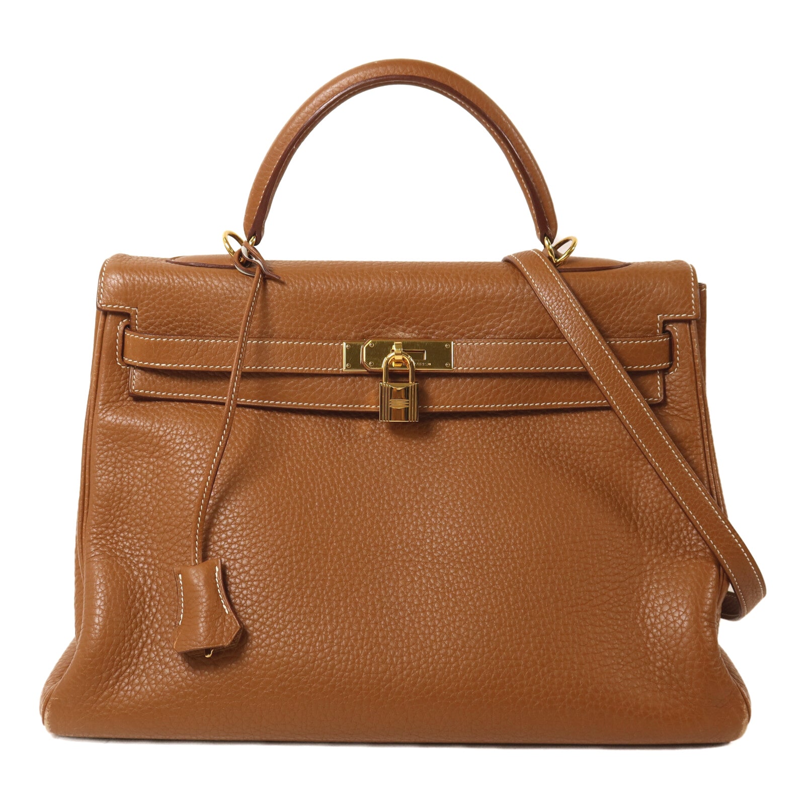HERMES Togo皮革Kelly 35手挽肩背兩用袋Gold
