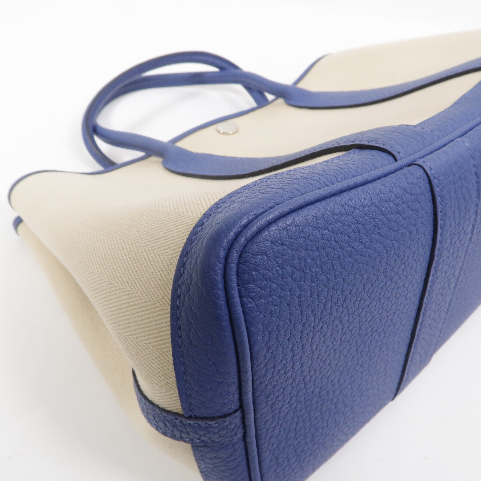 HERMES 帆布Garden Party TPM手挽袋Bleu Brighton