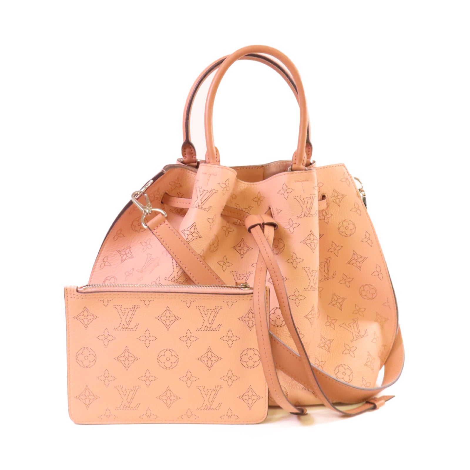 LOUIS VUITTON 【激減優惠】Monogram Mahina Girolata 2Way Bag銀扣手挽肩背兩用袋粉紅色