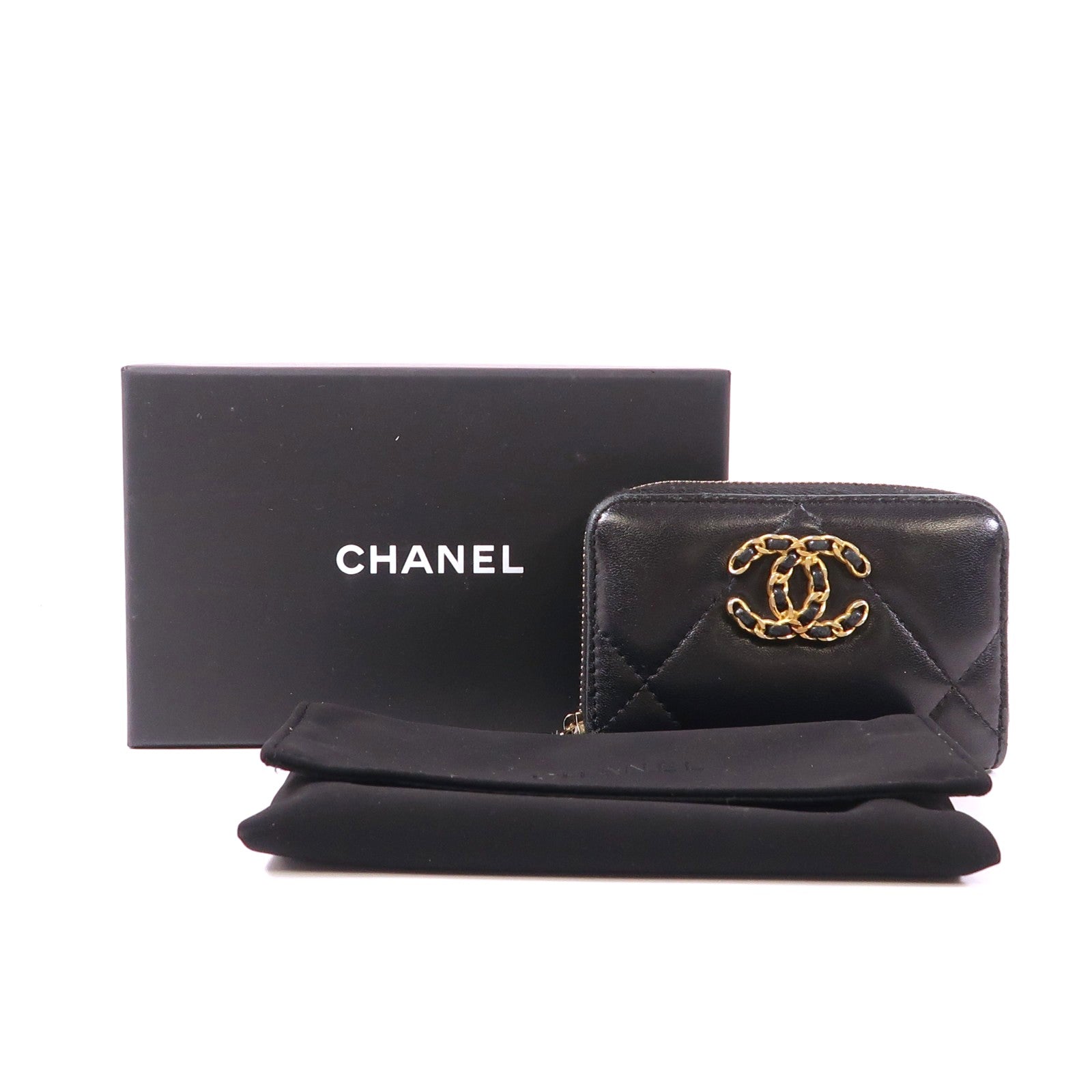 CHANEL 羊皮皮革Coin Case金扣零錢包