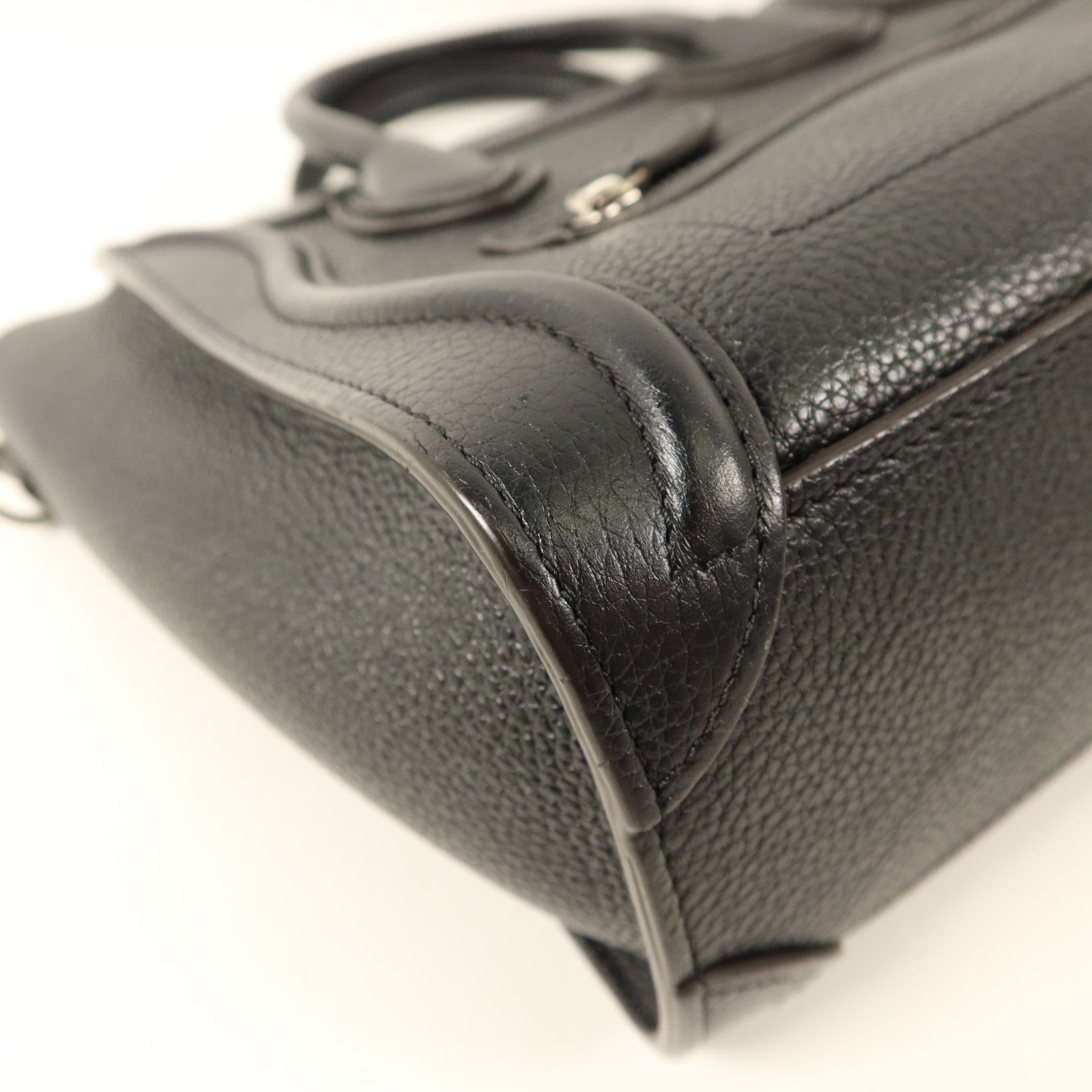CELINE 牛皮皮革Nano Luggage銀扣手挽肩背兩用袋