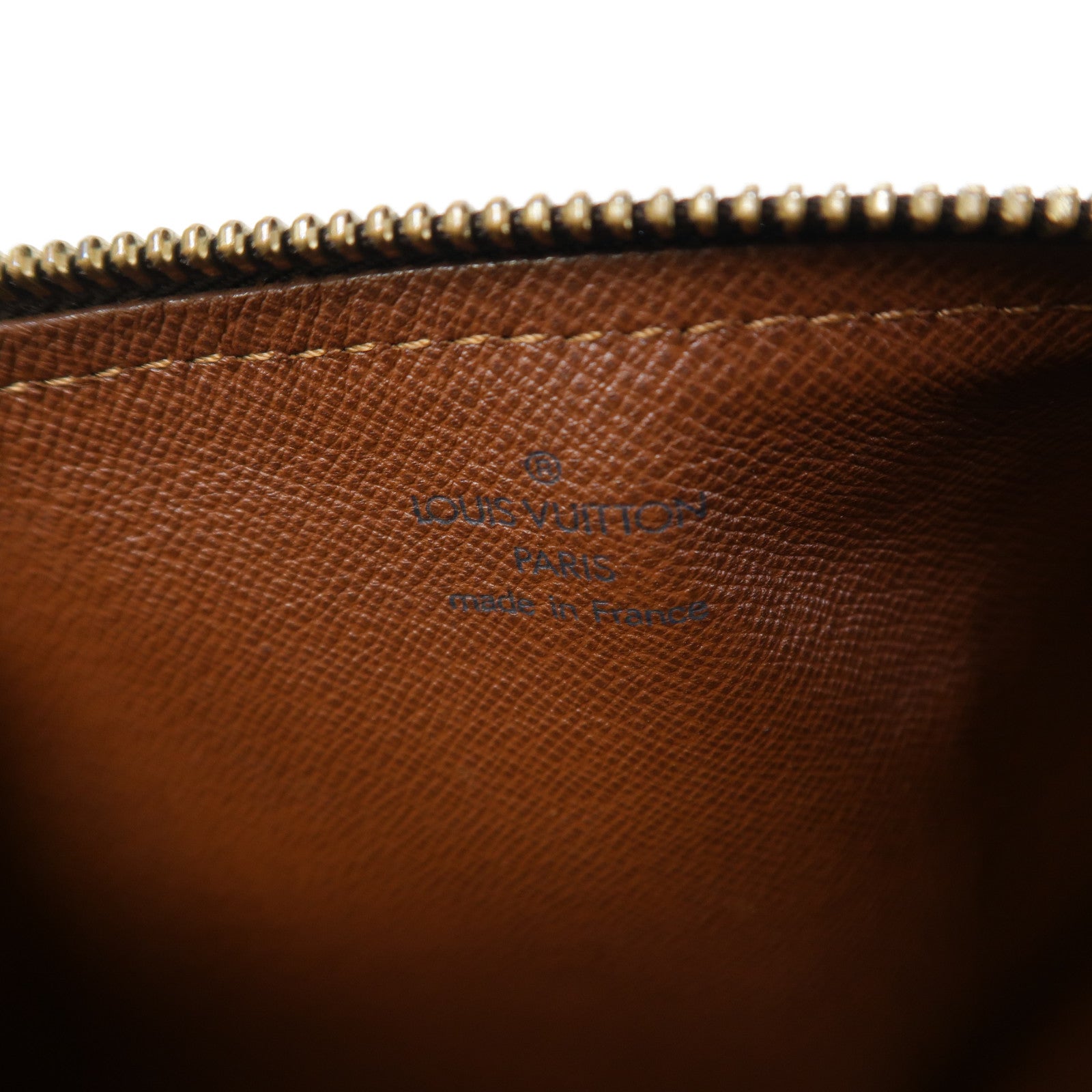 LOUIS VUITTON Monogram Papillon PM金扣手挽袋棕色