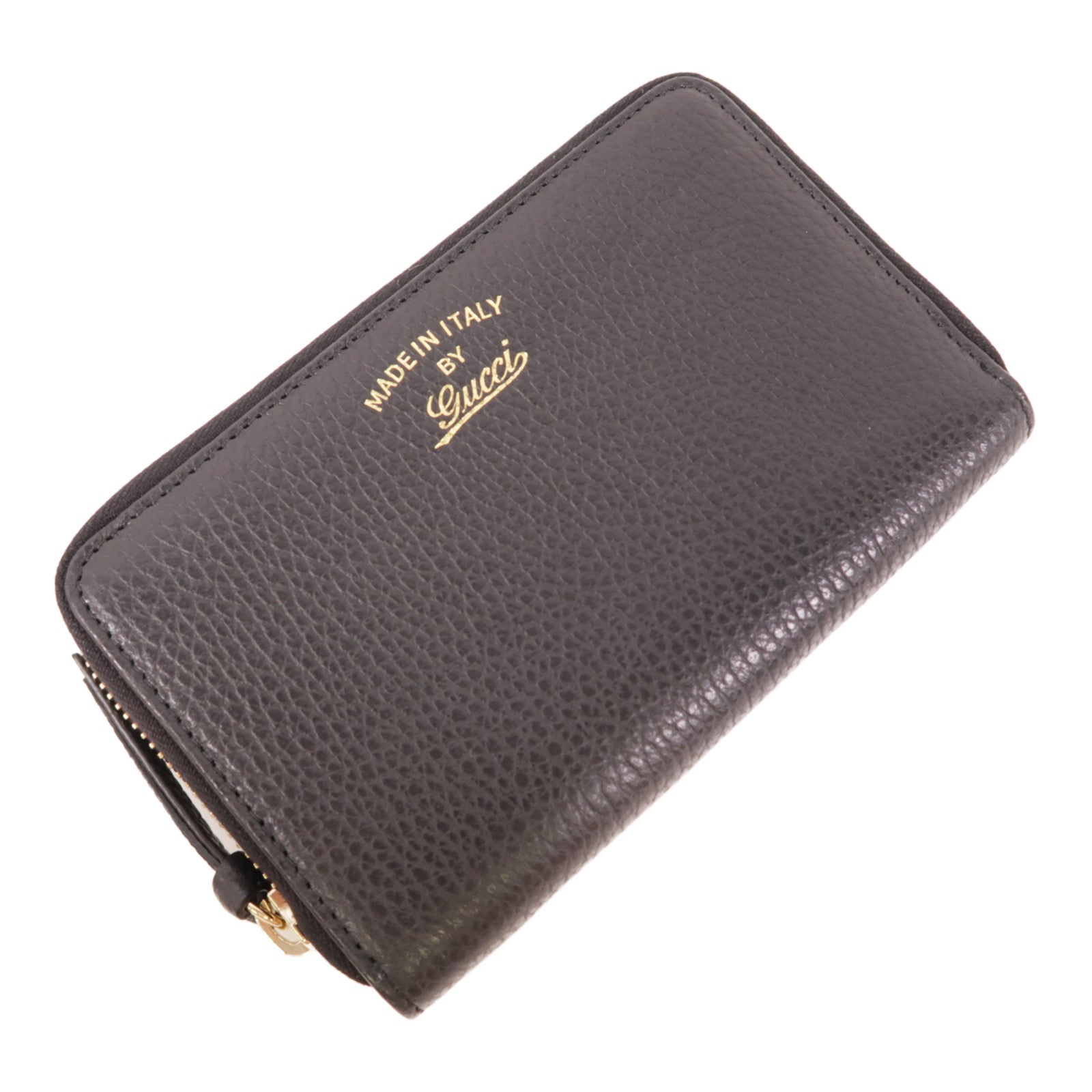 GUCCI GG GHW Long Wallet 354497 Calfskin Leather Black