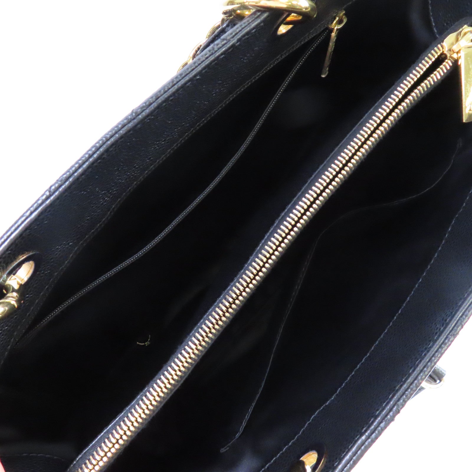 CHANEL 菱格Caviar皮革GST Chain Shoulder Bag金扣鏈帶肩背袋黑色