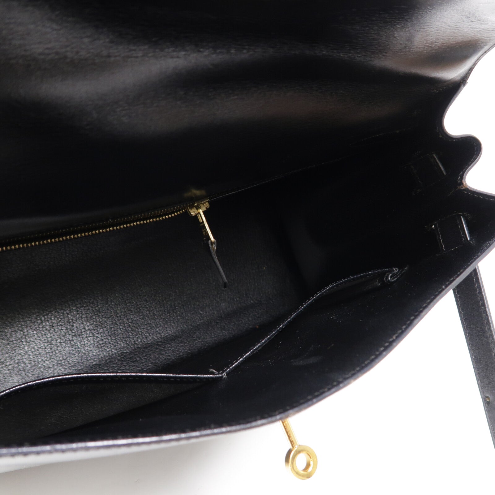 HERMES Box皮革Kelly 32手挽肩背兩用袋Noir