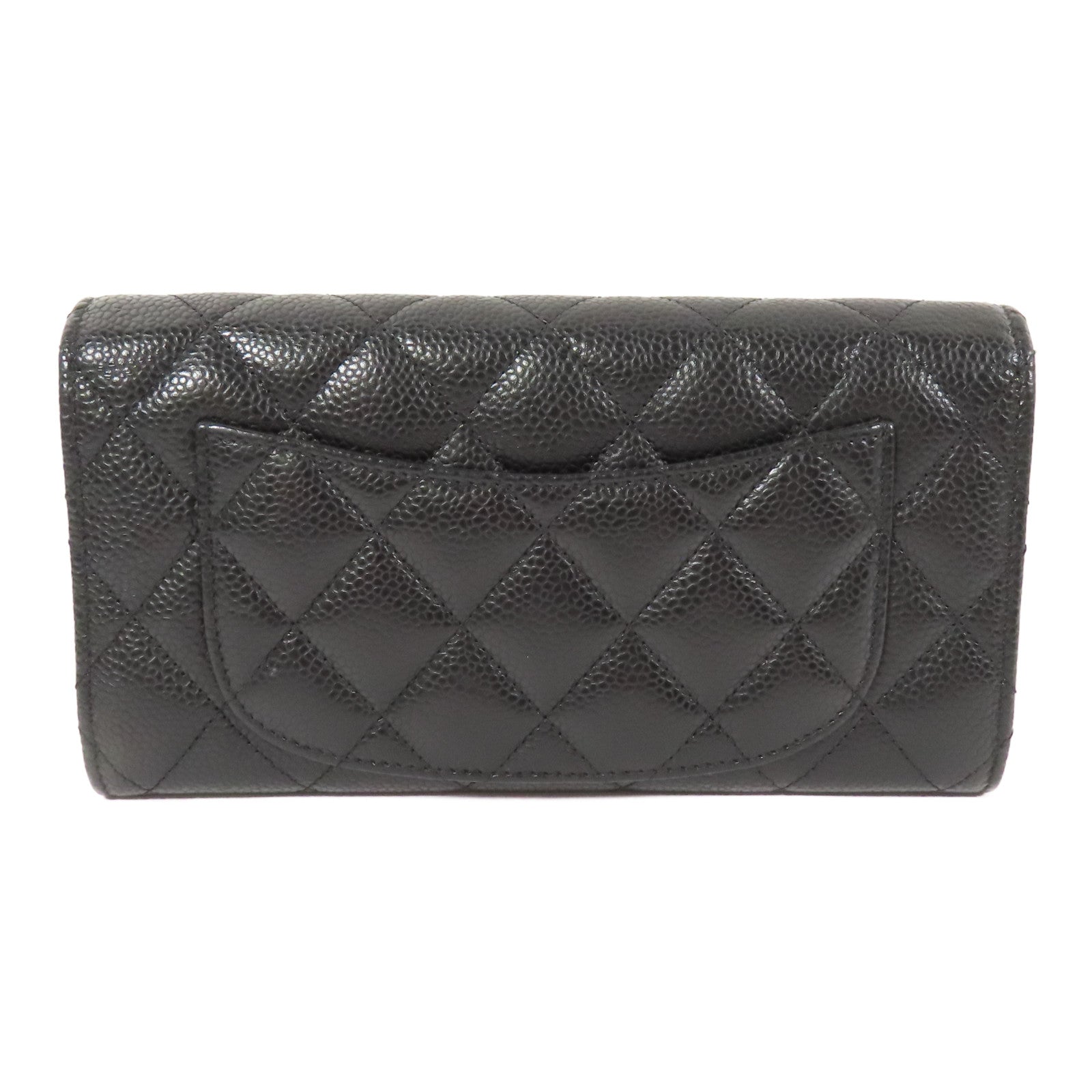 CHANEL 牛皮皮革Long Wallet金扣長錢包