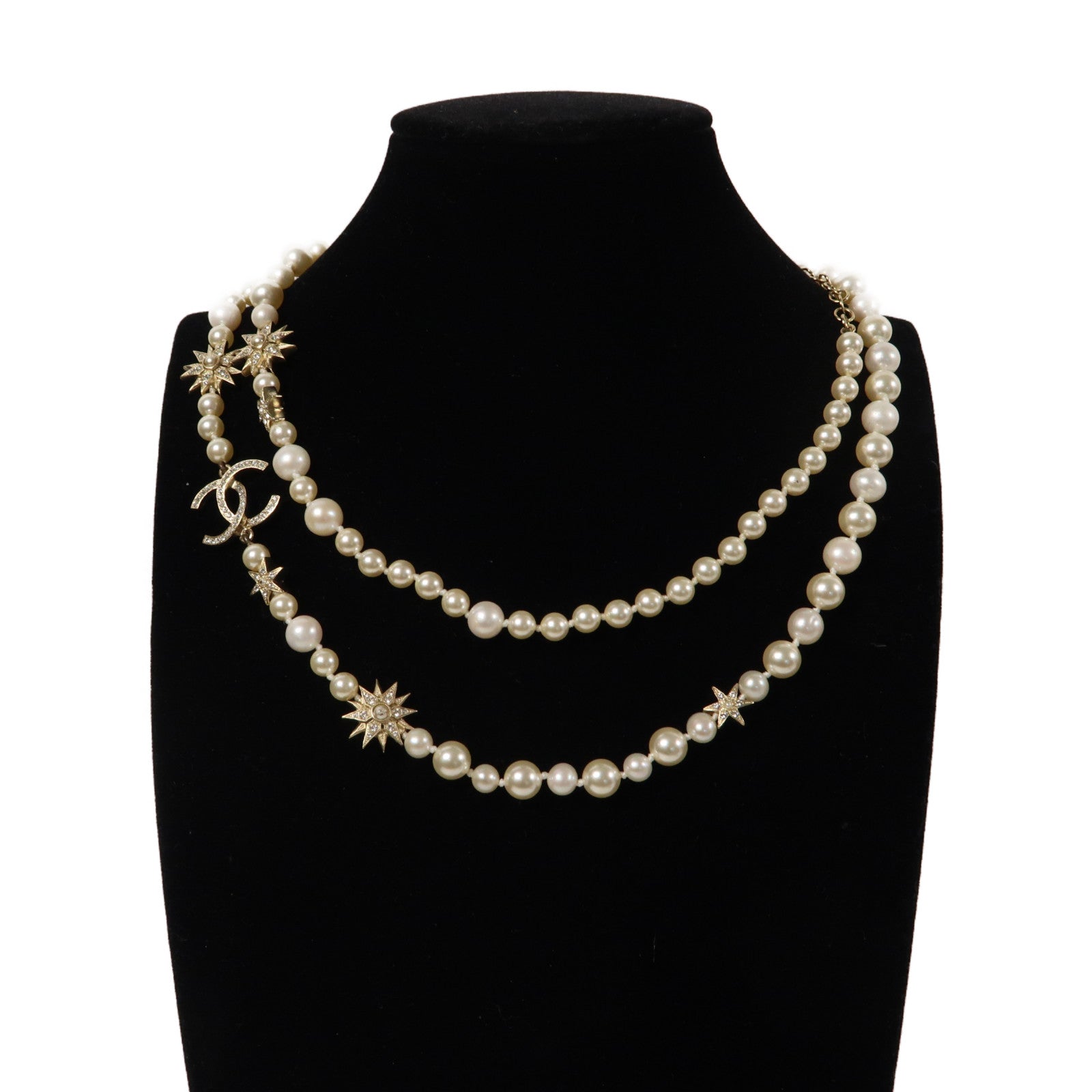 CHANEL 金屬/PVC Necklace項鍊白色/金色